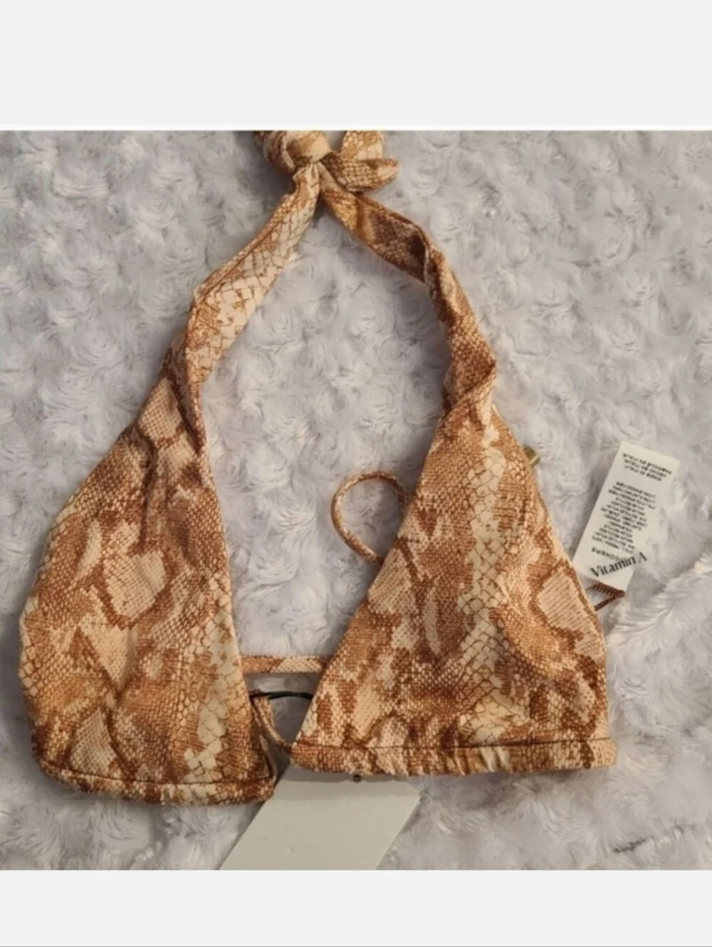 Vitamin A Milana Convertible Bikini Top Snake Print Size XS